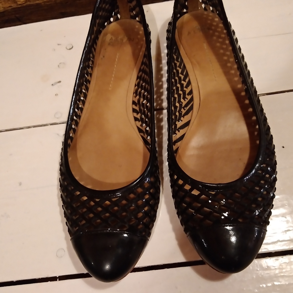 Aerin Woven Patent Leather Ballet Flats
